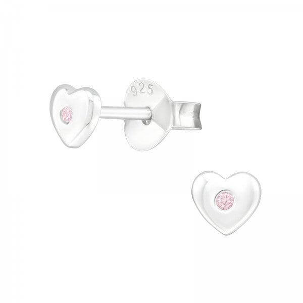 CZ Petite Butterfly Baby / Kids Earrings Safety Push Back - Sterling Silver, Infant Girl's, Size: One size, Pink