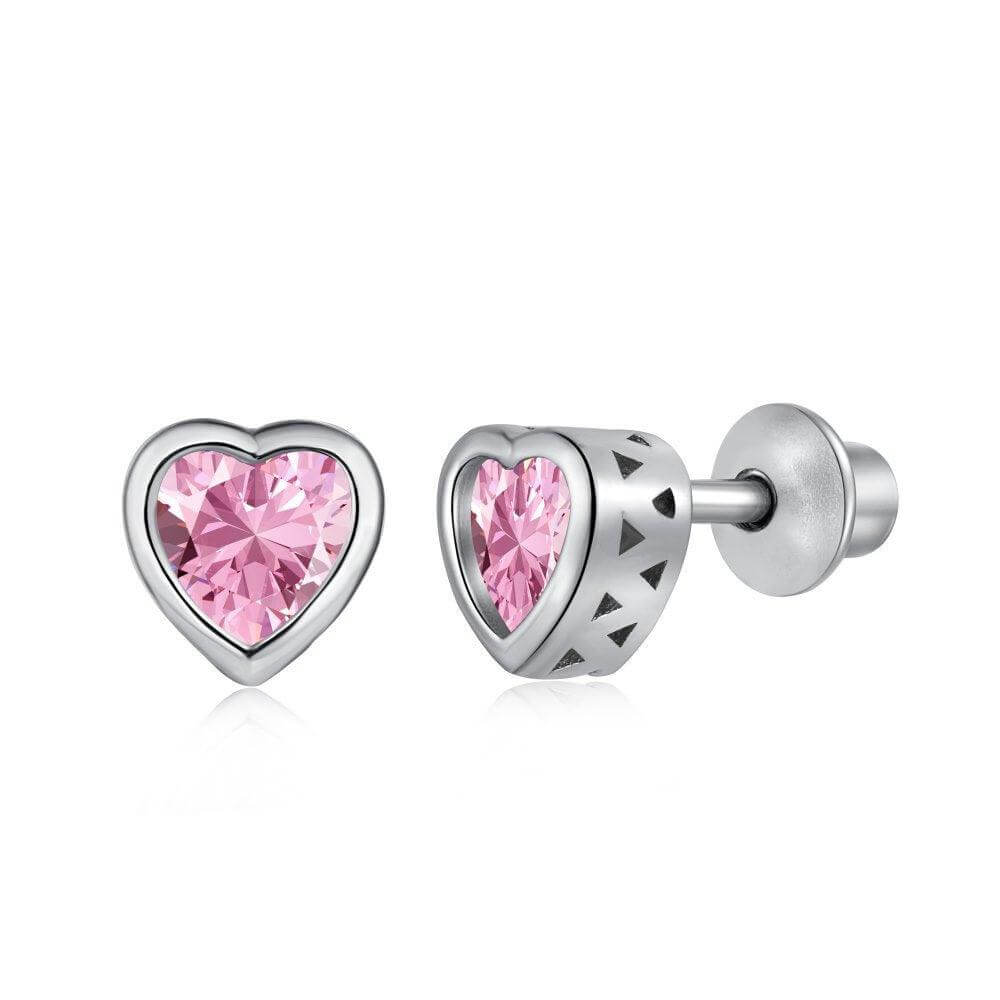 Valentines Heart Earrings Valentines Earrings for Women CZ Heart
