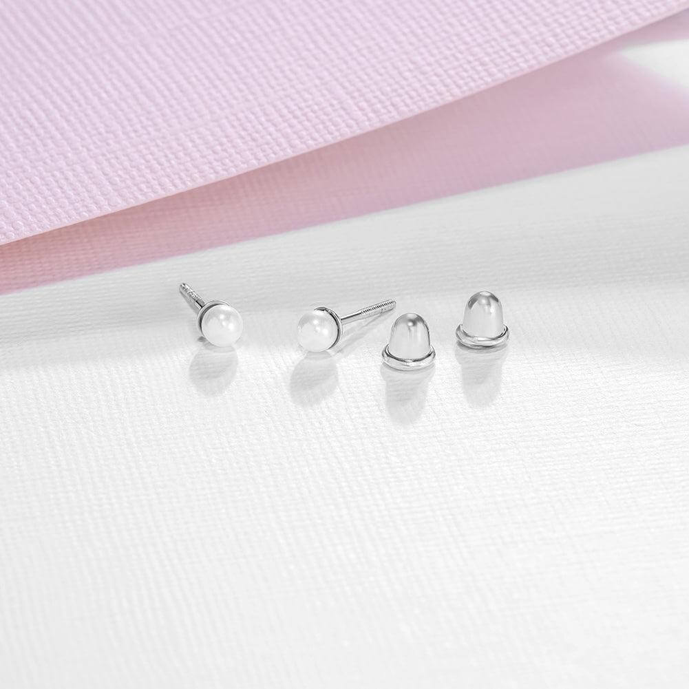 Sterling Silver Tiny Pink Birds Baby Children Earrings