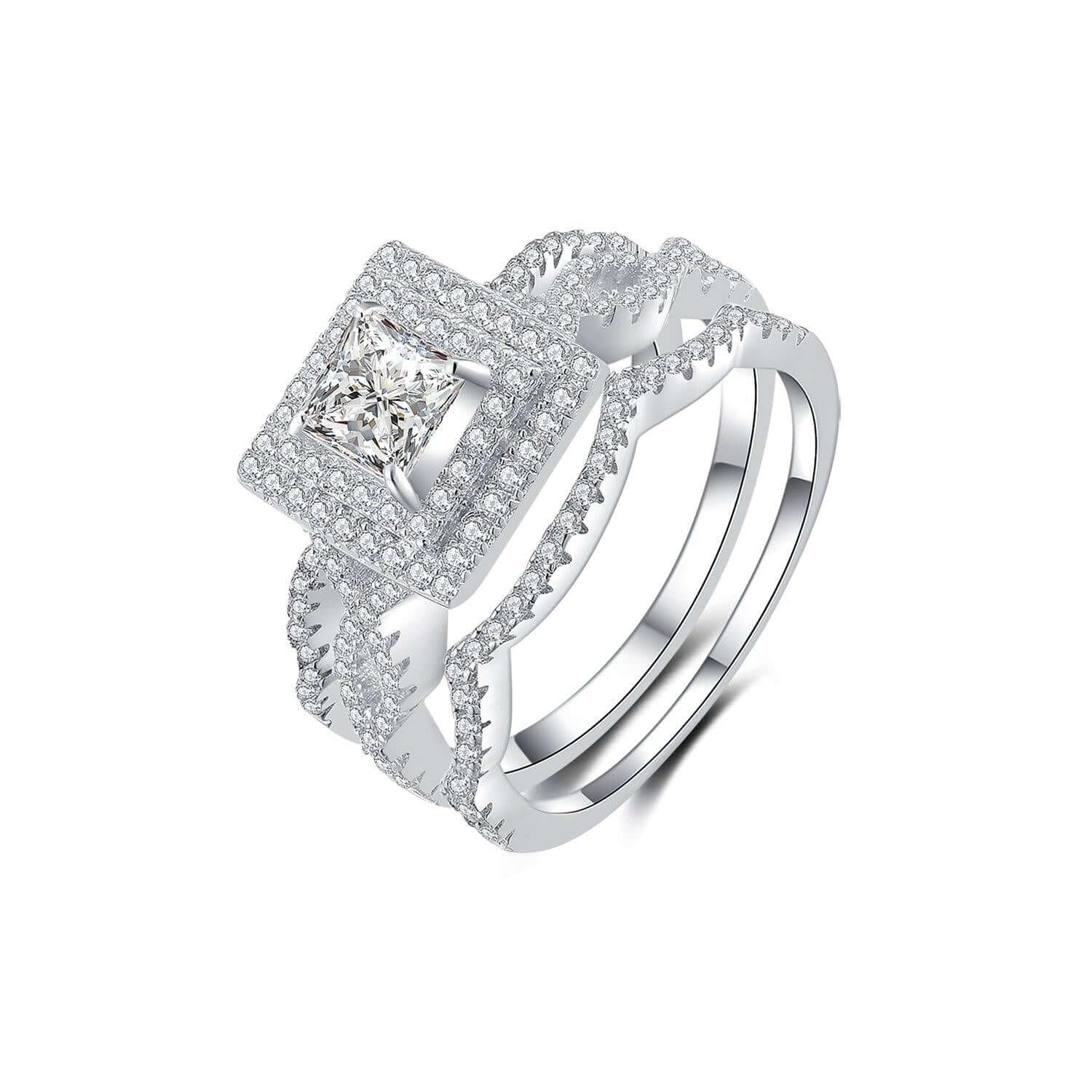 Moissanite Promise Ring 925 Sterling Silver Multi Layers - Temu