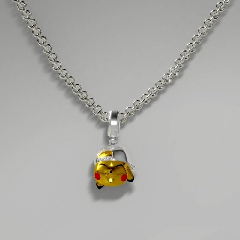 Pikachu Pokemon Pandora Fit Charm Necklace, 925 Sterling