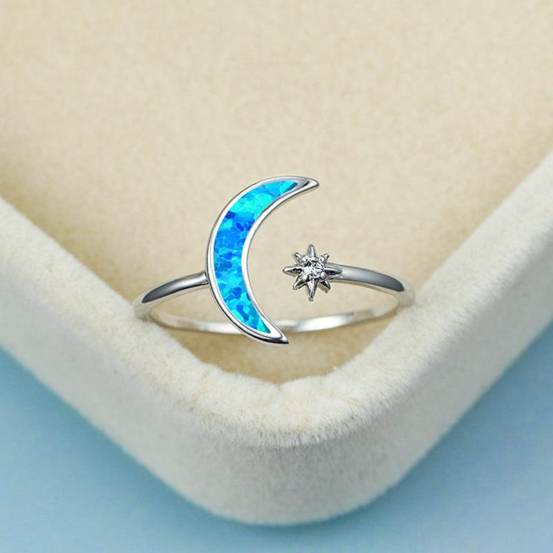 Star Adjustable Ring outlet Turquoise Genuine Sterling Silver