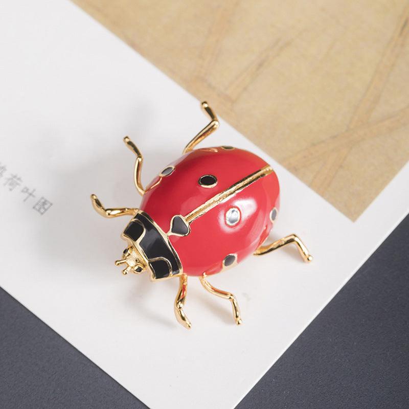 Ladybug sterling silver order brooch, insect brooch with stone insect pin, ladybug pin Graduation Gift for Her, sterling silver pin unique gift